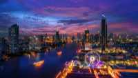 bangkok cityscape bangkok night view in the business district at twilight